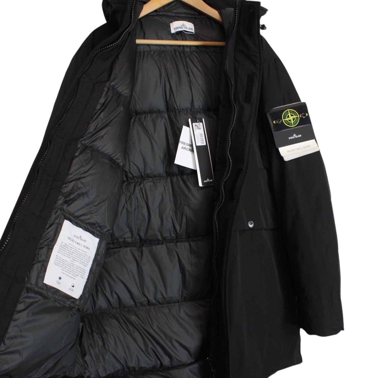 Stone Island AW 2023 Black Micro Twill Down Parka Jacket