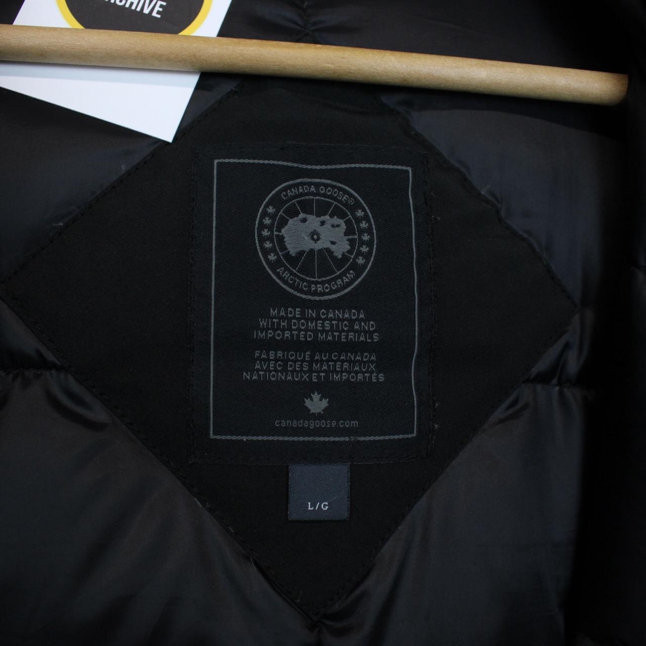 Canada Goose Black Langford Parka Black Label Down Coat with Fur Trim