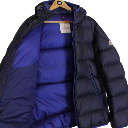Moncler Chauvon Navy Blue Full Zip Hooded Down Jacket
