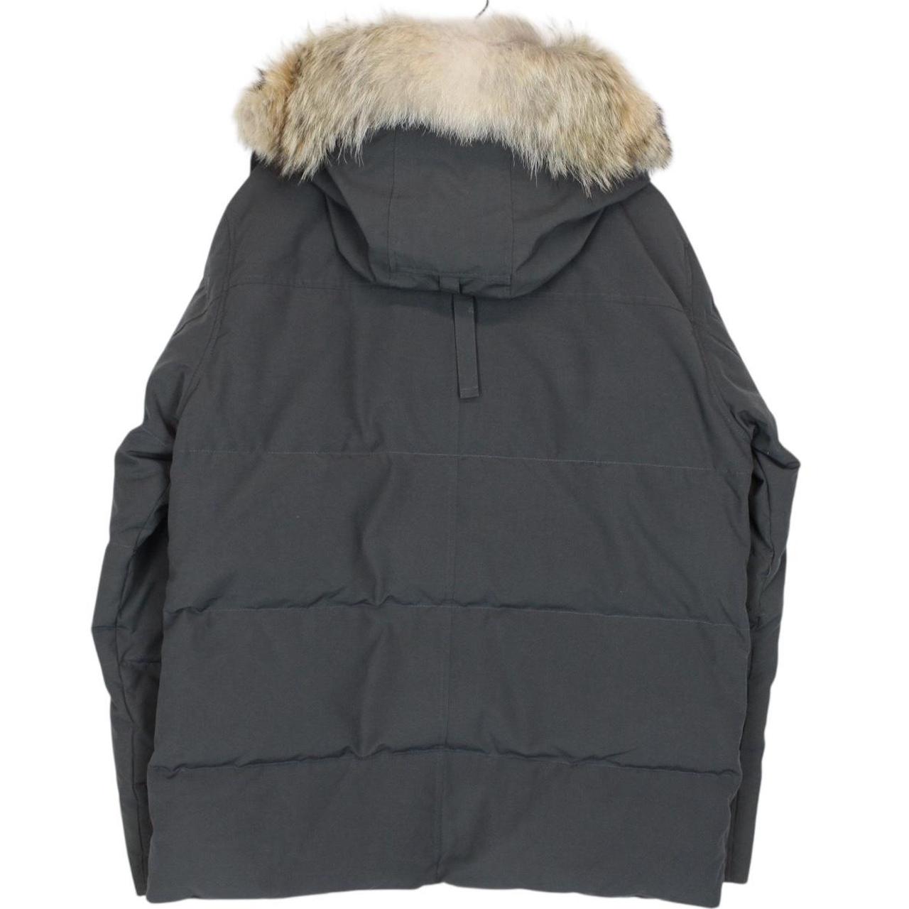 Canada Goose Graphite Grey Wyndham Parka Down Jacket with Fur Trim