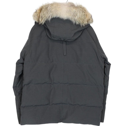 Canada Goose Graphite Grey Wyndham Parka Down Jacket with Fur Trim