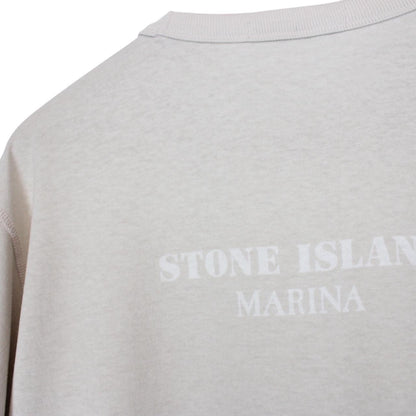 Stone Island Marina SS 2019 Beige and White Short Sleeve Cotton T-Shirt