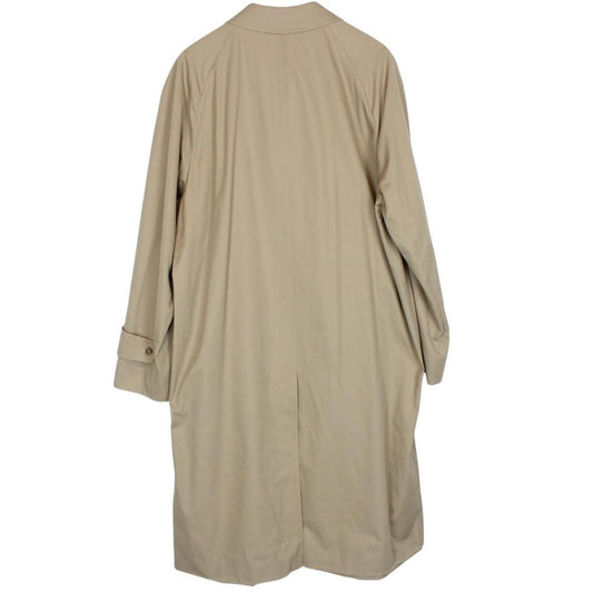 Vintage 90s Aquascutum Tan Brown House Check Aqua 5 Single Breasted Trench Coat