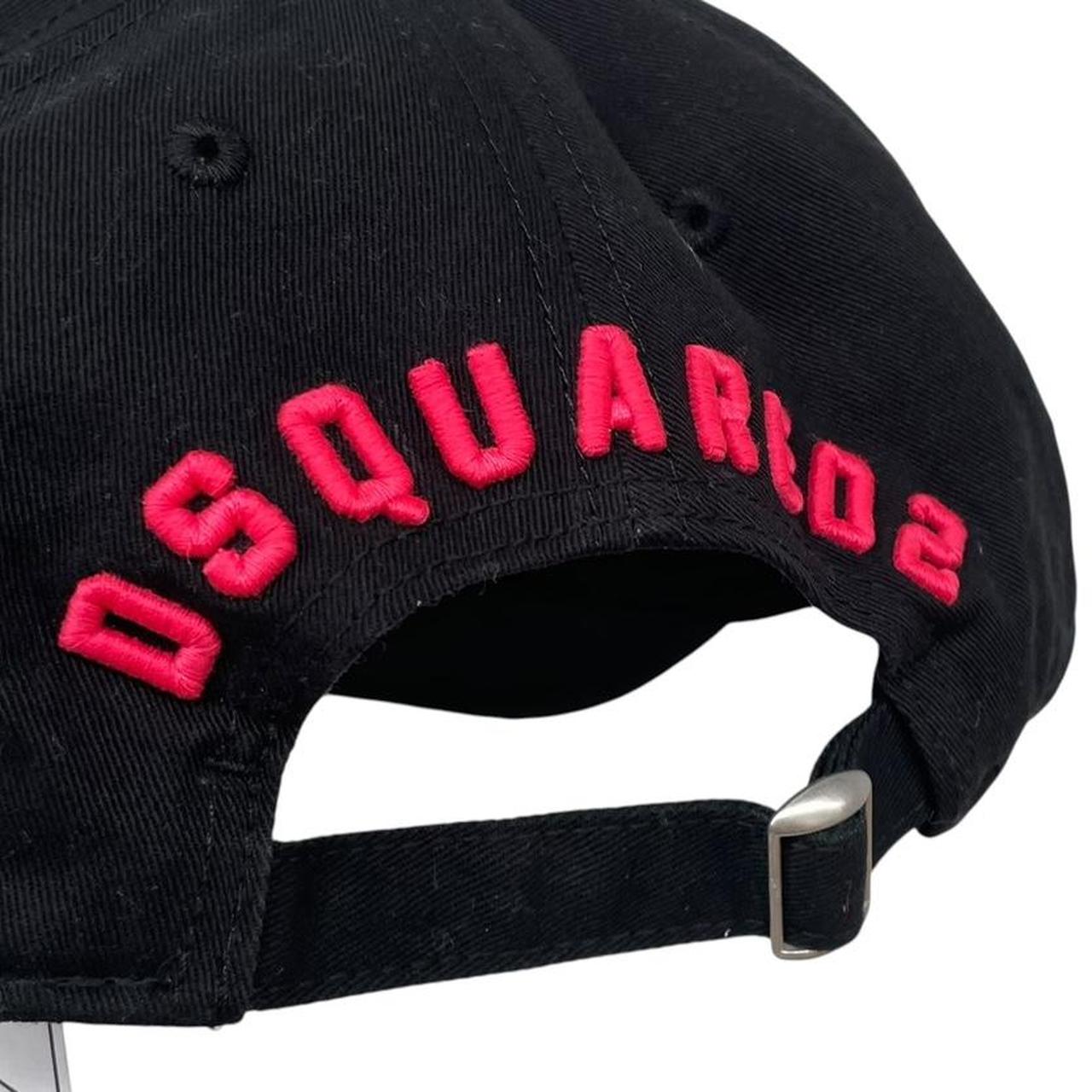 Dsquared Icon Black and Pink Embroidered Baseball Cap