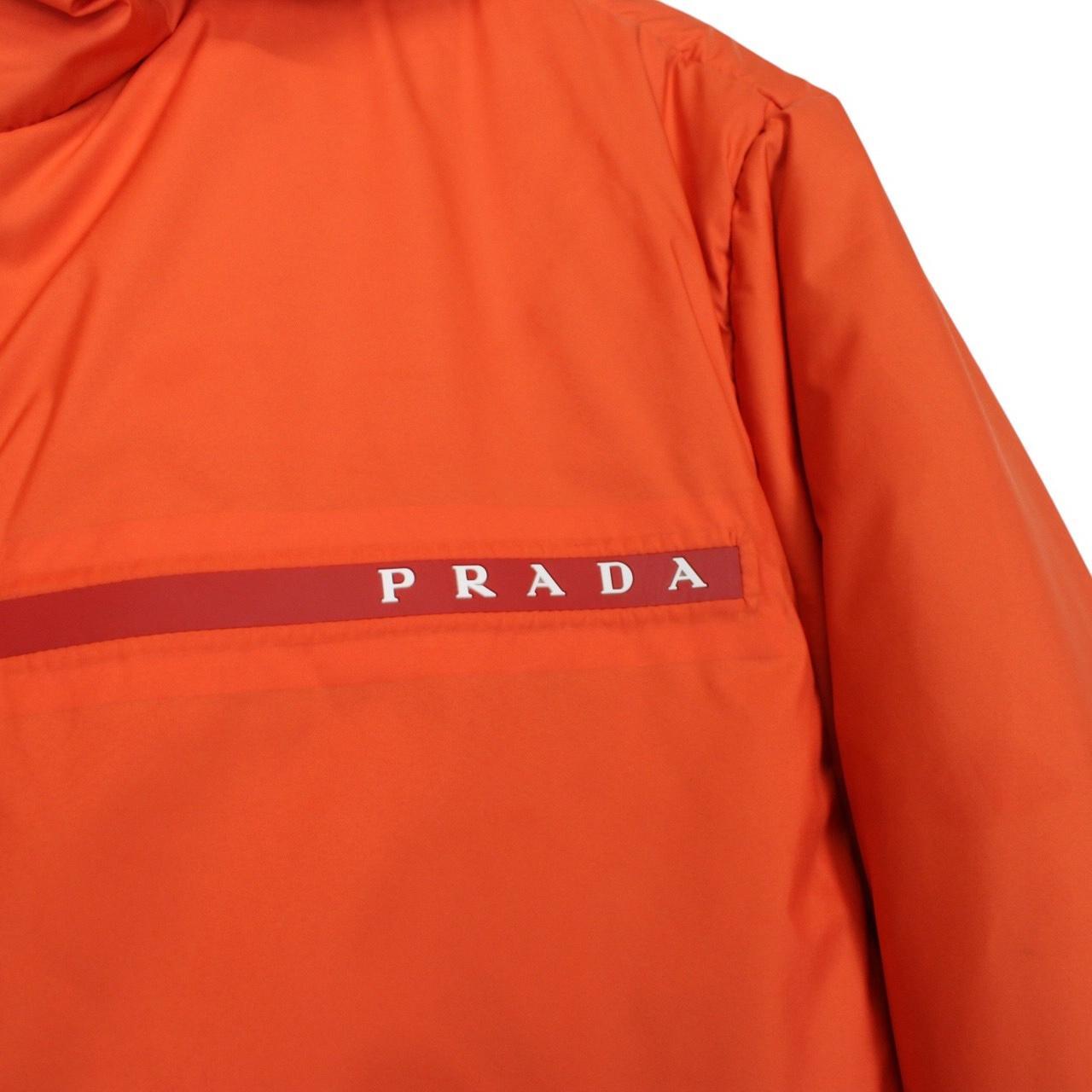 Prada Linea Rossa Technical Nylon Orange Full Zip Padded Jacket