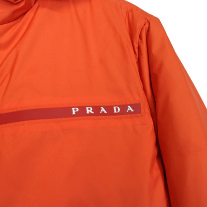 Prada Linea Rossa Technical Nylon Orange Full Zip Padded Jacket