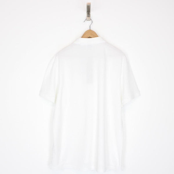 Burberry Eddie White and Tan Nova Check Short Sleeve Cotton Polo Shirt