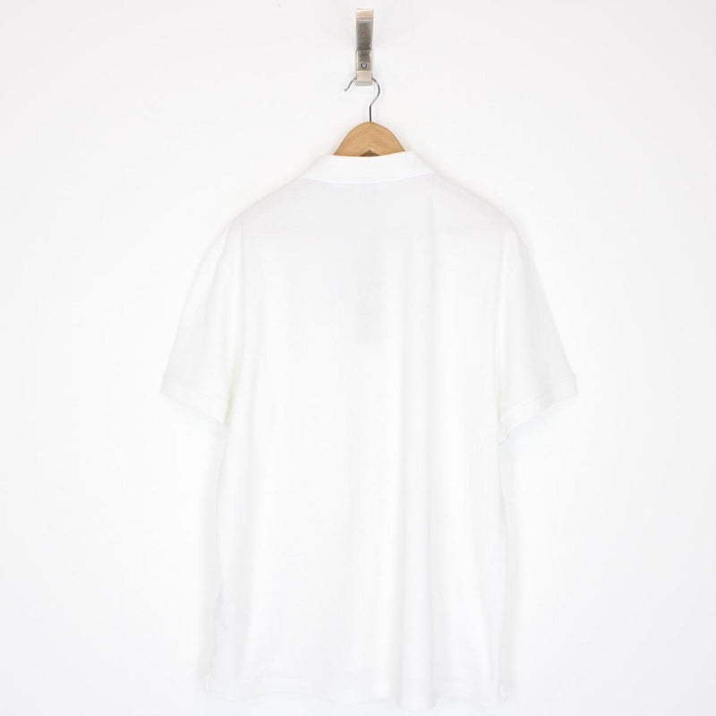 Burberry Eddie White and Tan Nova Check Short Sleeve Cotton Polo Shirt