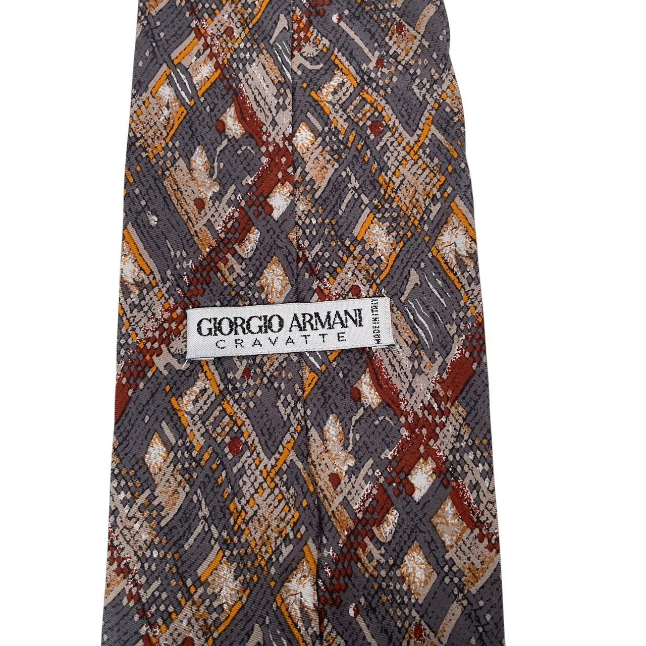 Vintage Giorgio Armani Multicoloured Abstract Silk Tie