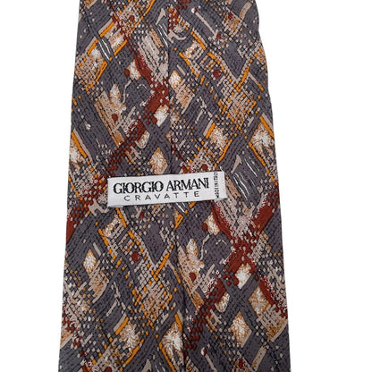 Vintage Giorgio Armani Multicoloured Abstract Silk Tie