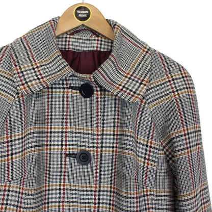 Vintage Aquascutum Multicoloured Plaid Check Wool Blend Coat