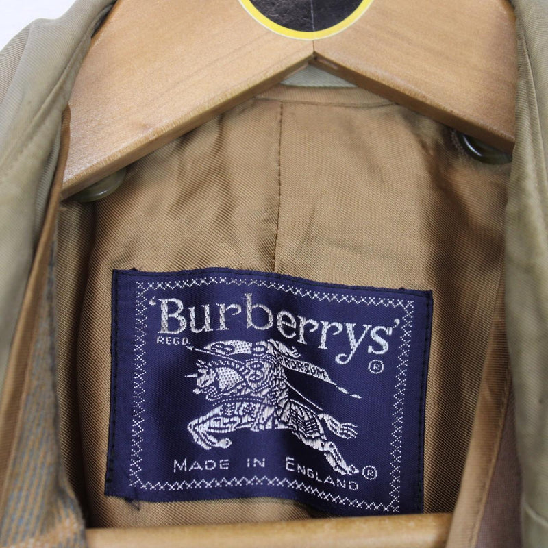 Vintage 90s Burberry Beige Single Breasted Belted Trench Coat