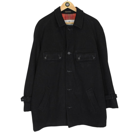 Vintage 80s Aquascutum Black Wool Coat