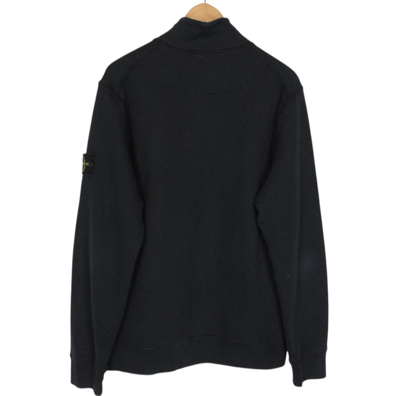 Stone Island AW 2023 Black Cotton 1/4 Zip Sweatshirt Jumper