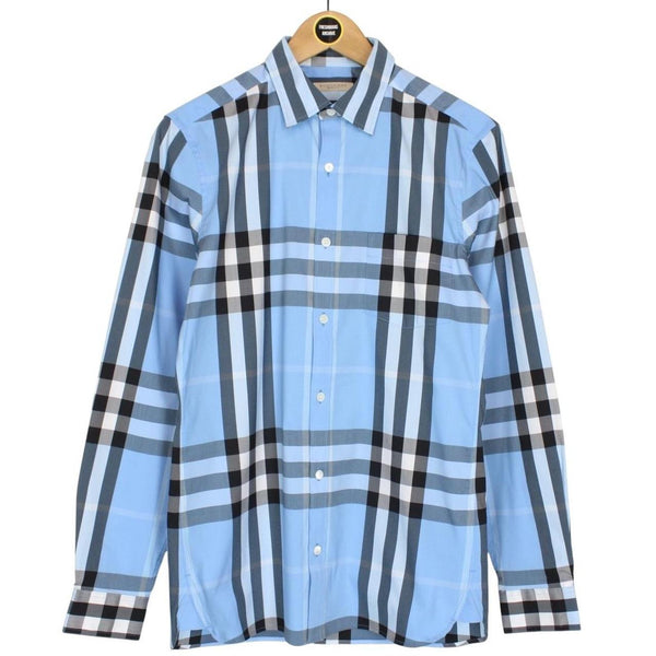 Burberry Brit Blue Nova Check Long Sleeve Cotton Shirt