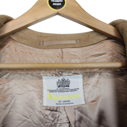 Vintage 80s Aquascutum Tan Brown Cashmere Wool Blend Coat