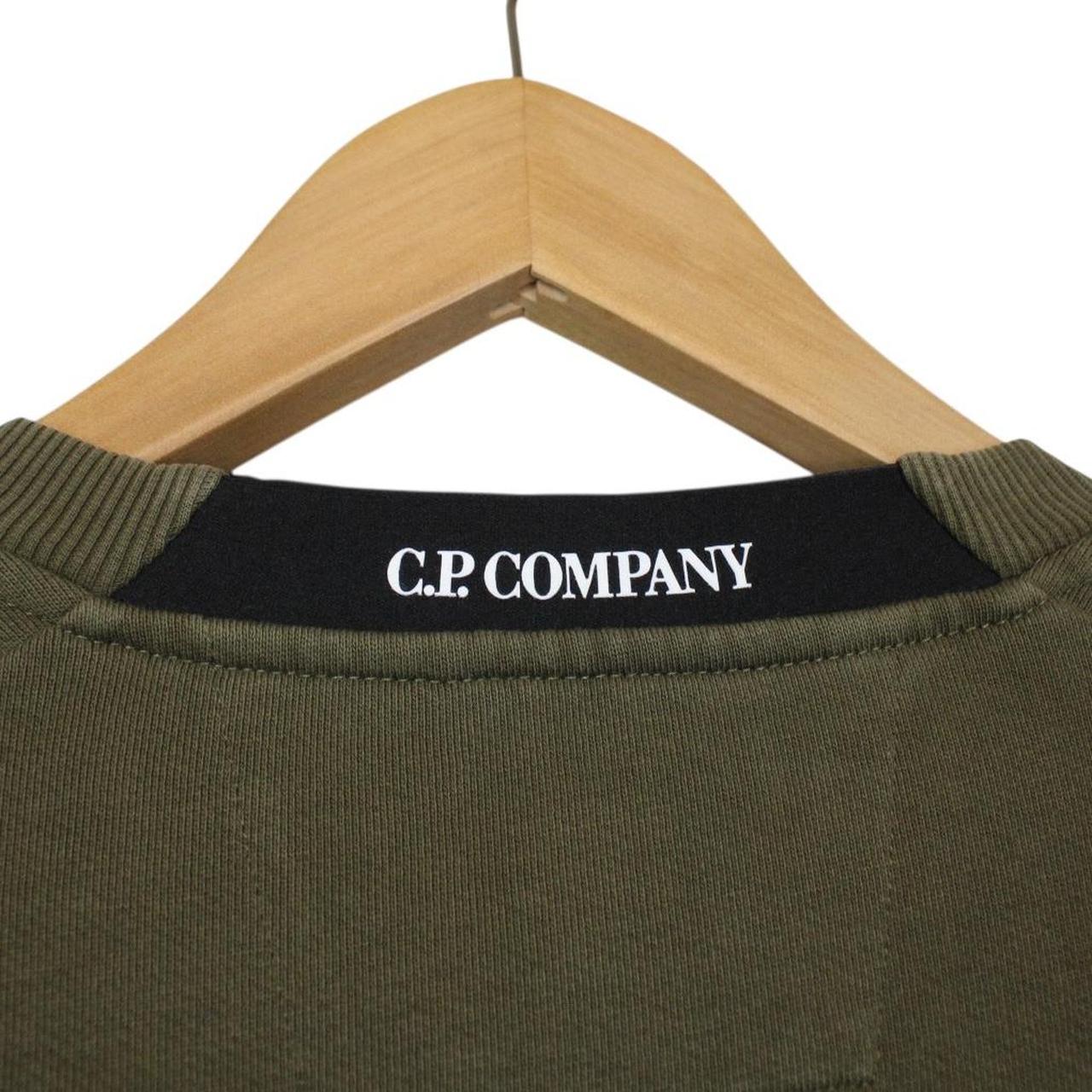 CP Company Khaki Green Goggle Lens Cotton Sweatshirt Jumper