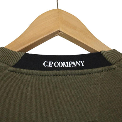CP Company Khaki Green Goggle Lens Cotton Sweatshirt Jumper