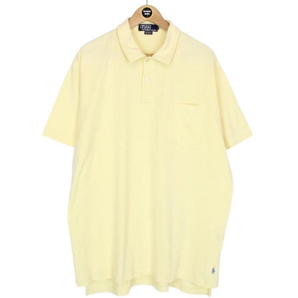 Vintage Polo Ralph Lauren Yellow Short Sleeve Cotton Polo Shirt