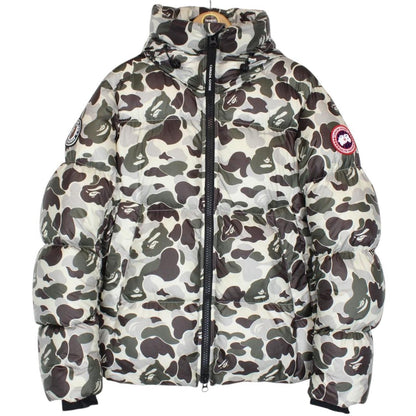Bape x Canada Goose Grey Camo Crofton Down Puffer Jacket