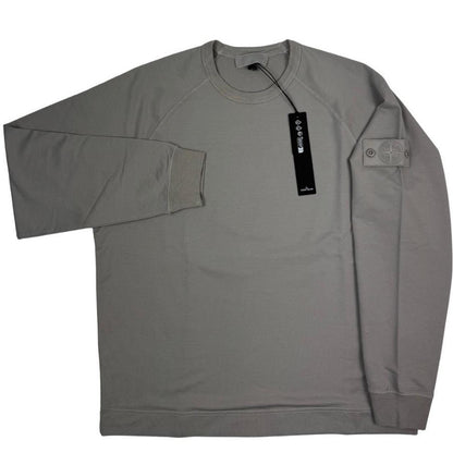 Stone Island grey sweatshirt with ghost logo, made from stretch cotton, brand new with tags.