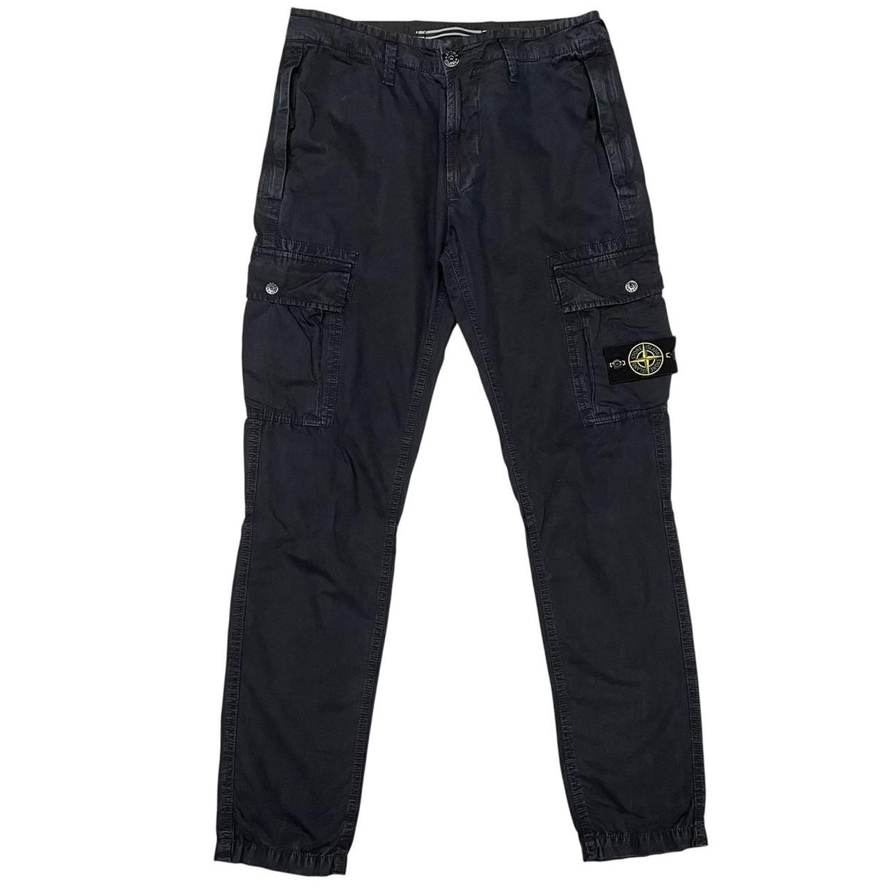 Stone Island SS 2022 Navy Blue Slim Fit Cargo Trousers