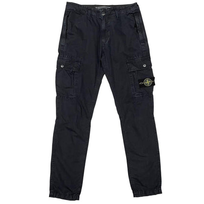 Stone Island SS 2022 Navy Blue Slim Fit Cargo Trousers