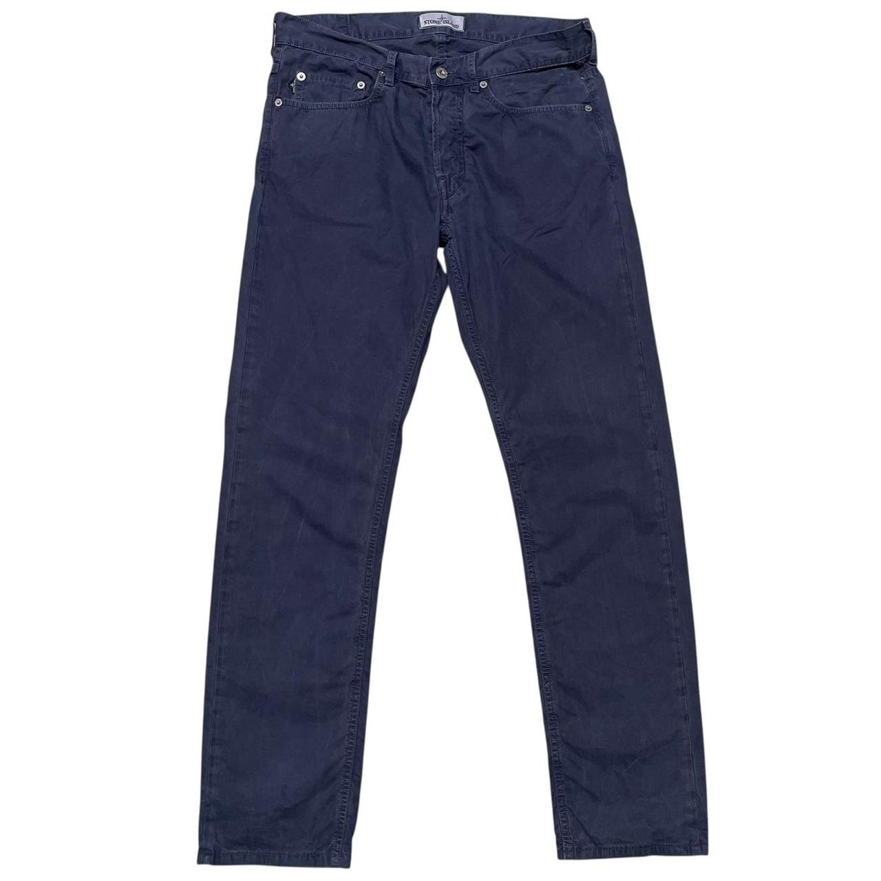 Stone Island SS 2014 Navy Blue Slim Fit Cotton Trousers