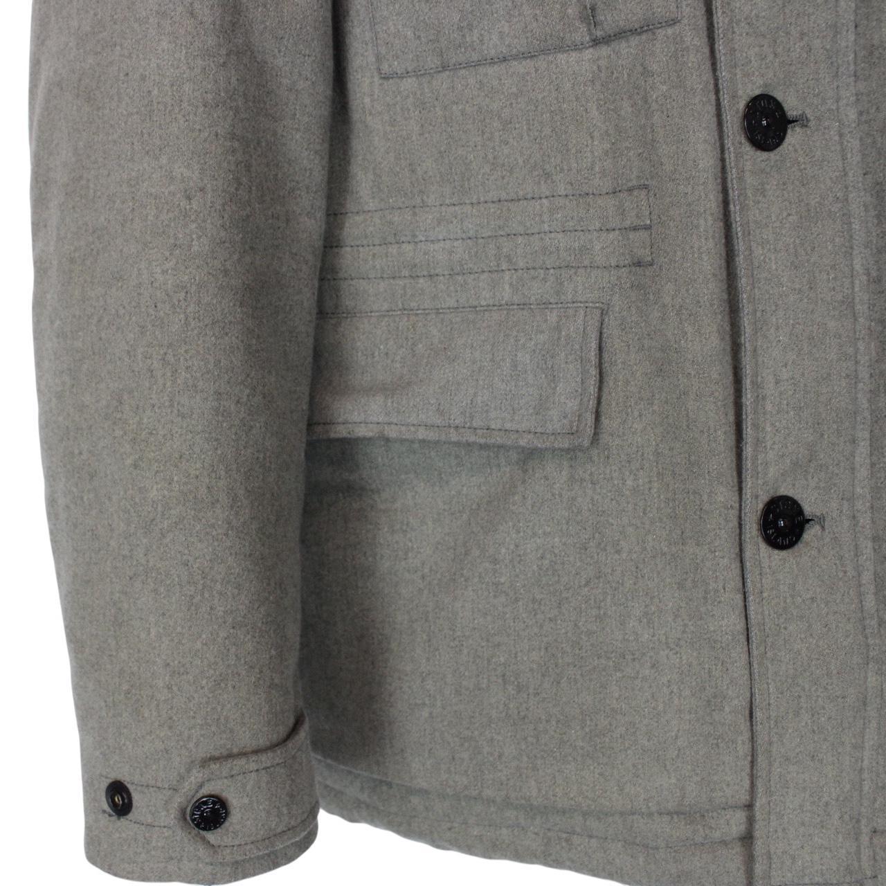 Stone Island Grey Ice Wool Blend Down Field Jacket