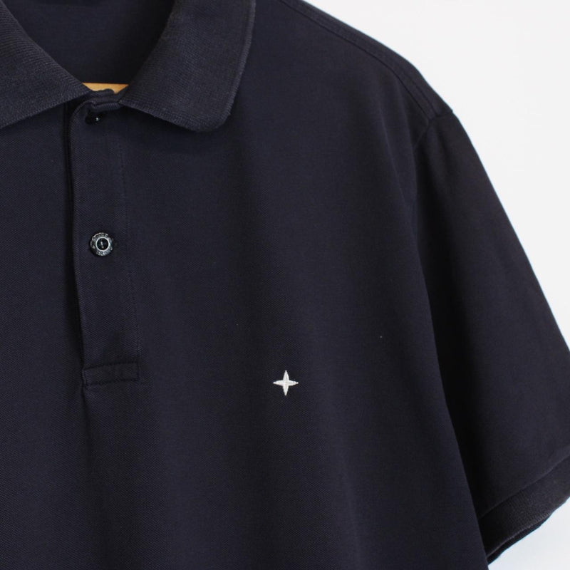 Stone Island SS 2021 Navy Blue Short Sleeve Compass Polo Shirt