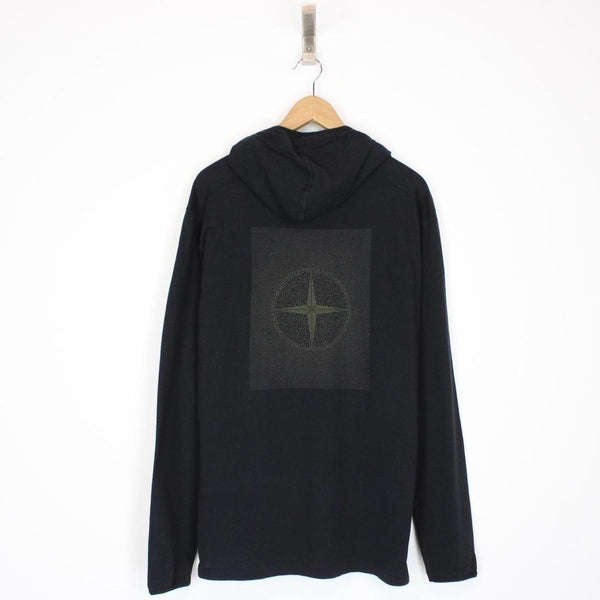 Stone Island AW 2016 Black Lightweight Cotton Hoodie Jumper