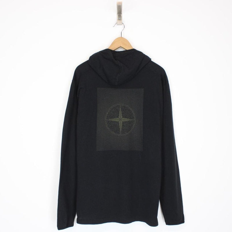 Stone Island AW 2016 Black Lightweight Cotton Hoodie Jumper