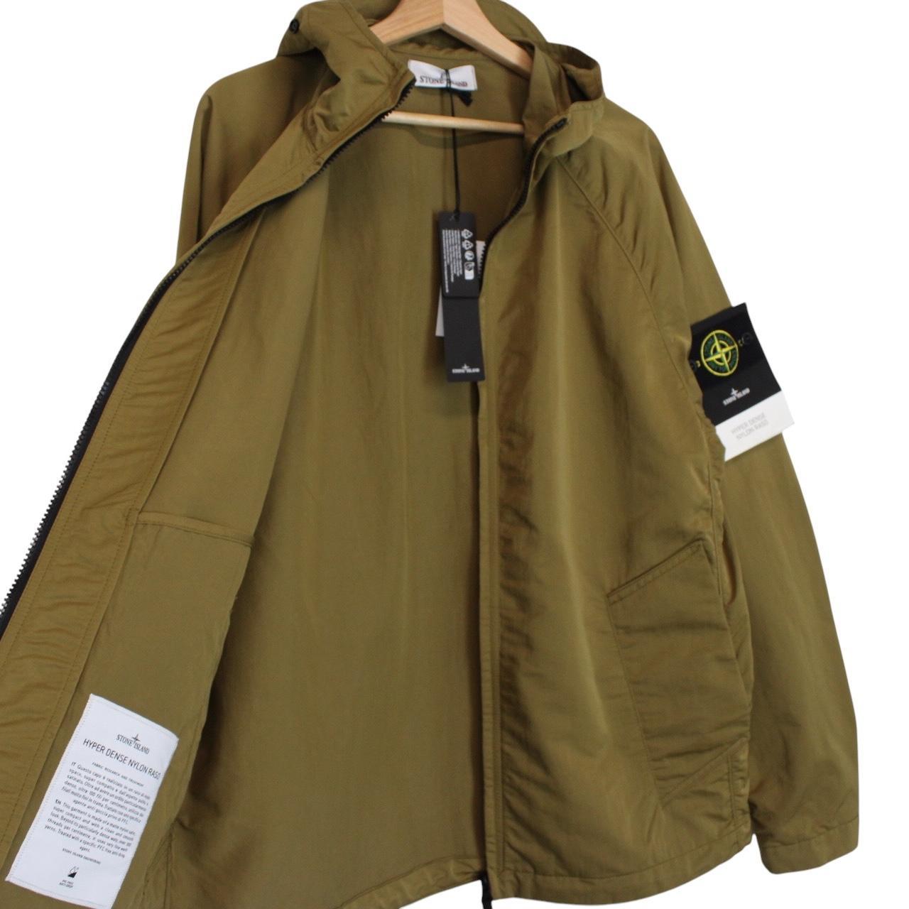 Stone Island SS 2023 Tan Brown Hyper Dense Nylon Raso Full Zip Jacket