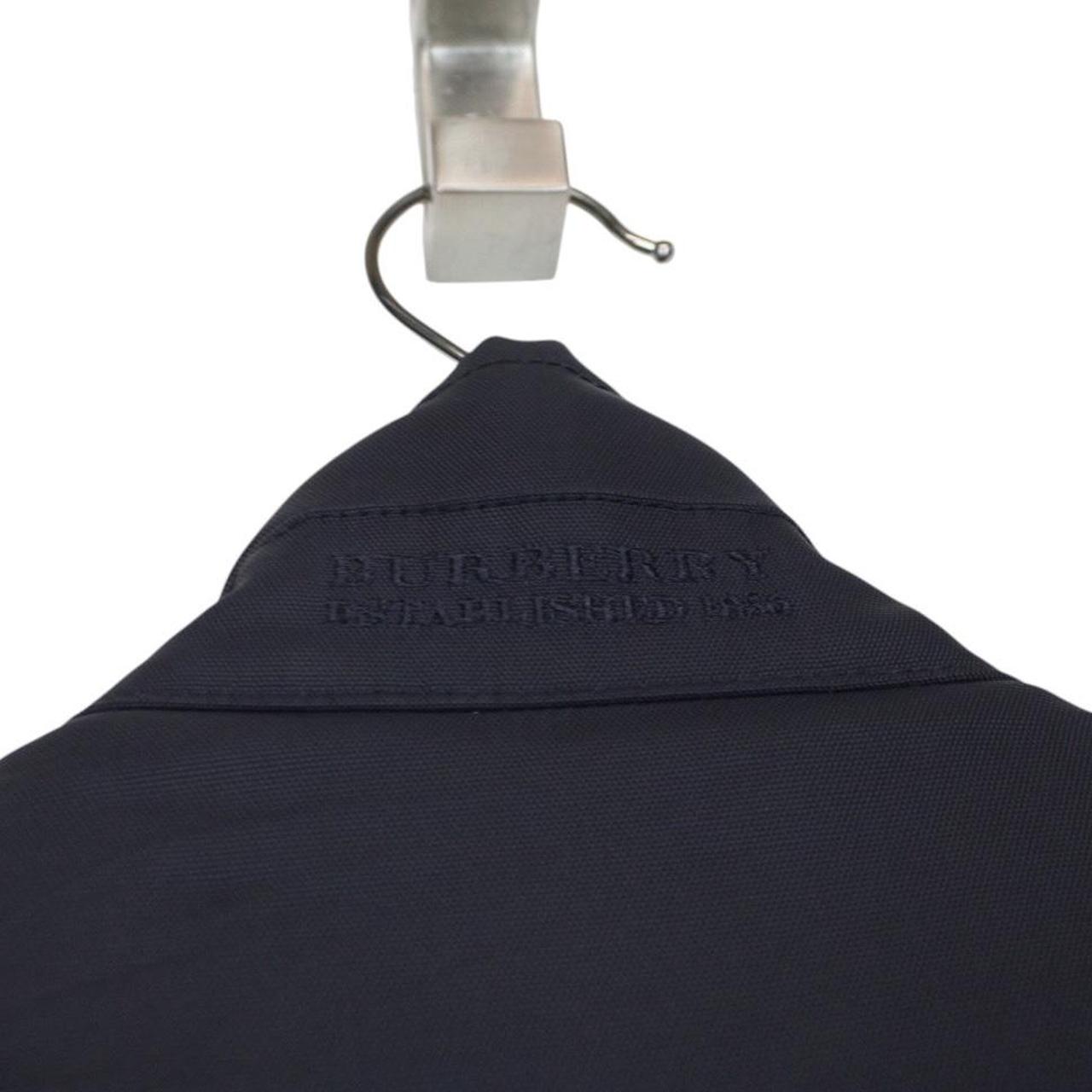Burberry London Navy Blue Nylon Nova Check Multi Pocket Jacket