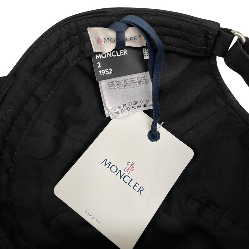 Moncler 1952 Black and White Embroidered Logo Baseball Cap