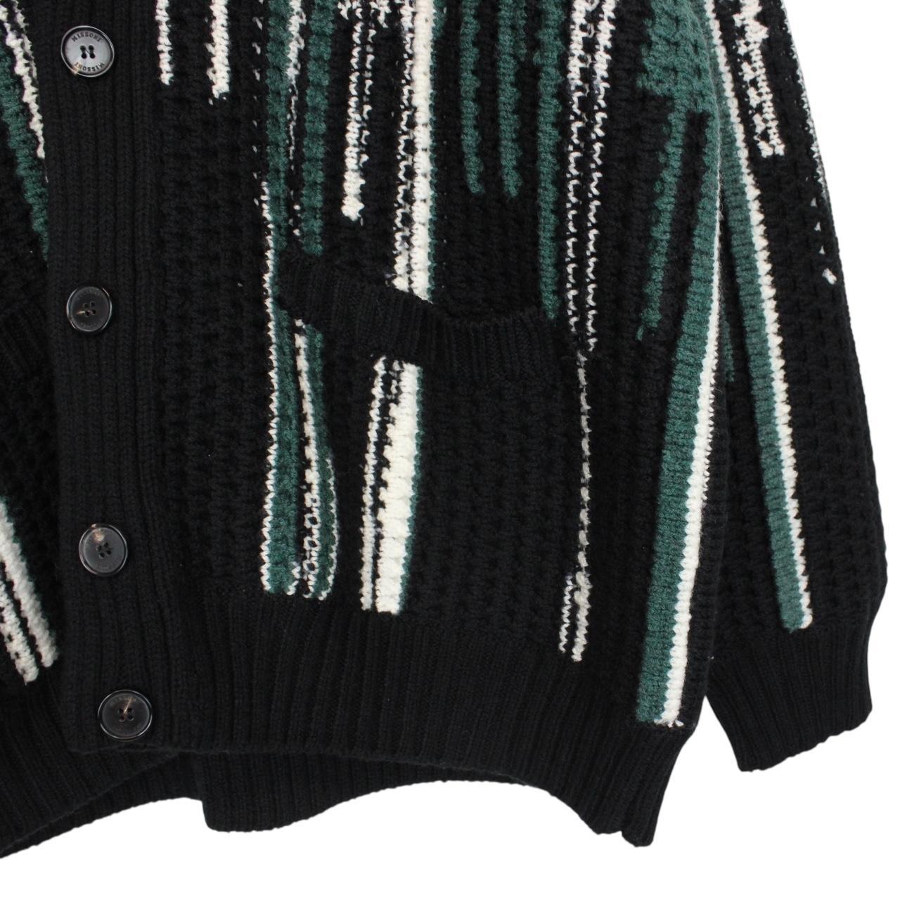 Missoni Multicoloured Button Up Virgin Wool Blend Knit Cardigan Jumper