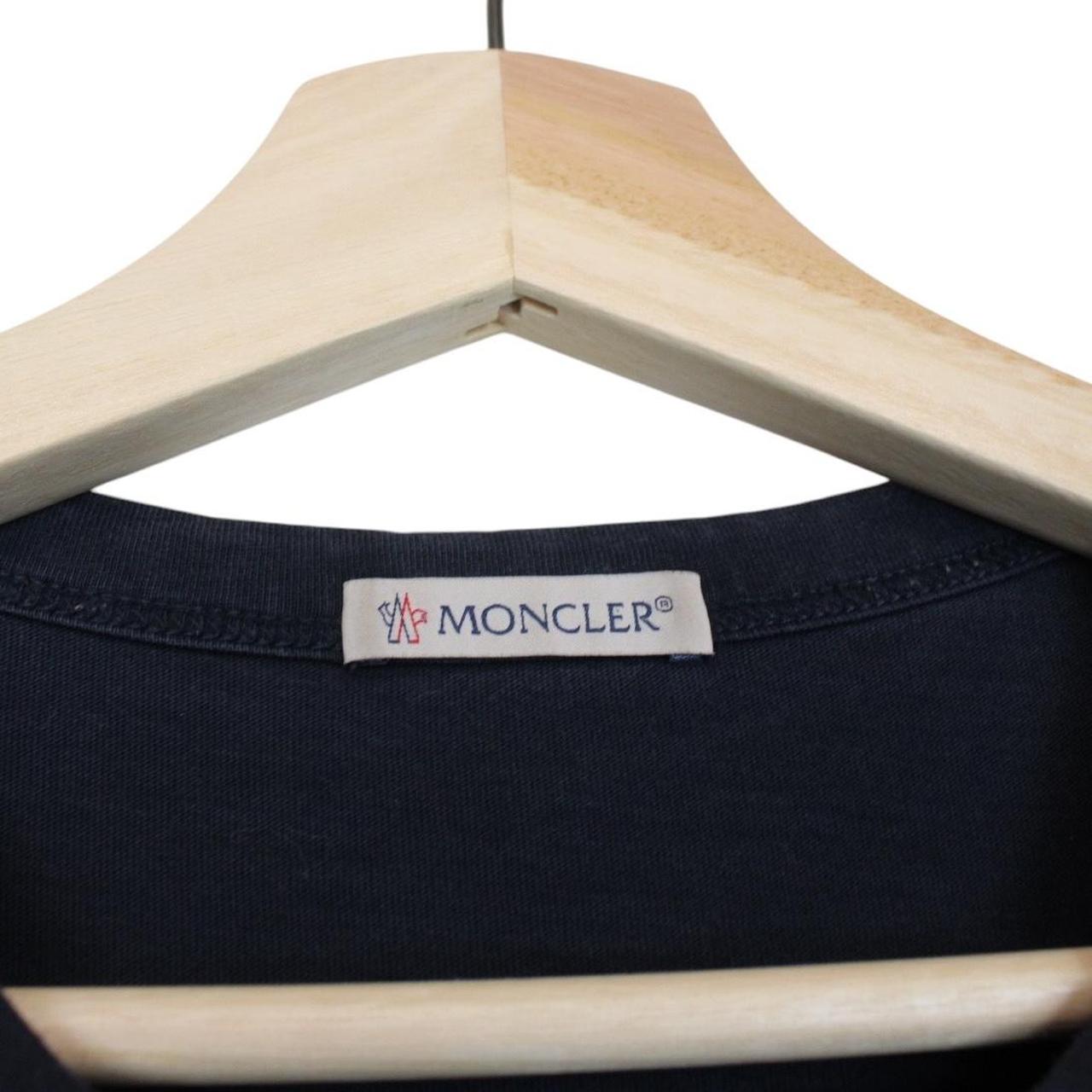 Moncler Maglia Navy Blue Double Logo Short Sleeve T-Shirt