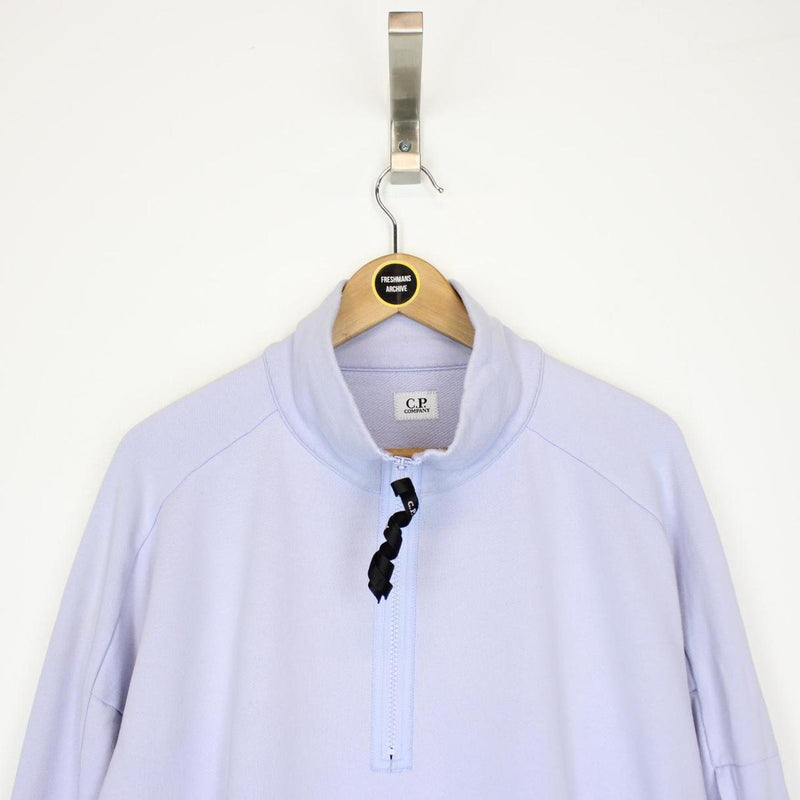 CP Company Lilac Purple 1/4 Zip Lens Sweatshirt Jumper