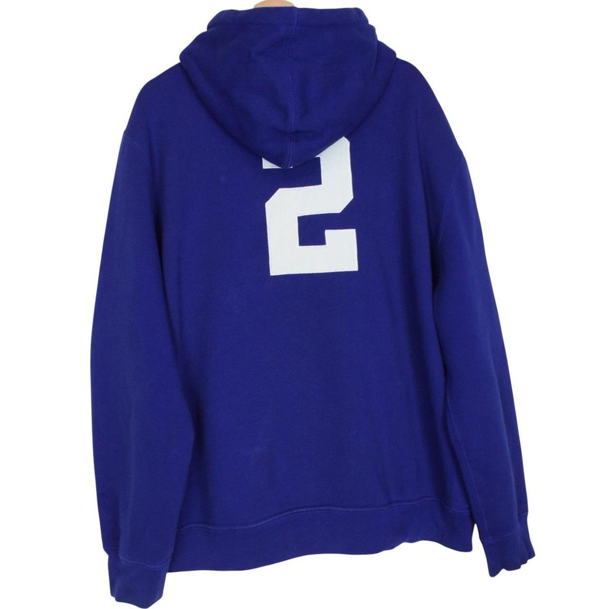 Polo Ralph Lauren blue hoodie with Big Pony logo, full zip, cotton material.