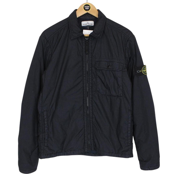 Stone Island AW 2015 Navy Blue Full Zip Nylon Overshirt Jacket