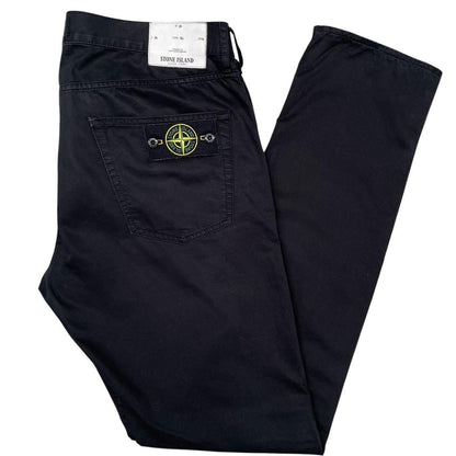 Stone Island AW 2017 Black Slim Fit Cotton Trousers