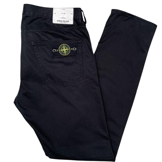 Stone Island AW 2017 Black Slim Fit Cotton Trousers