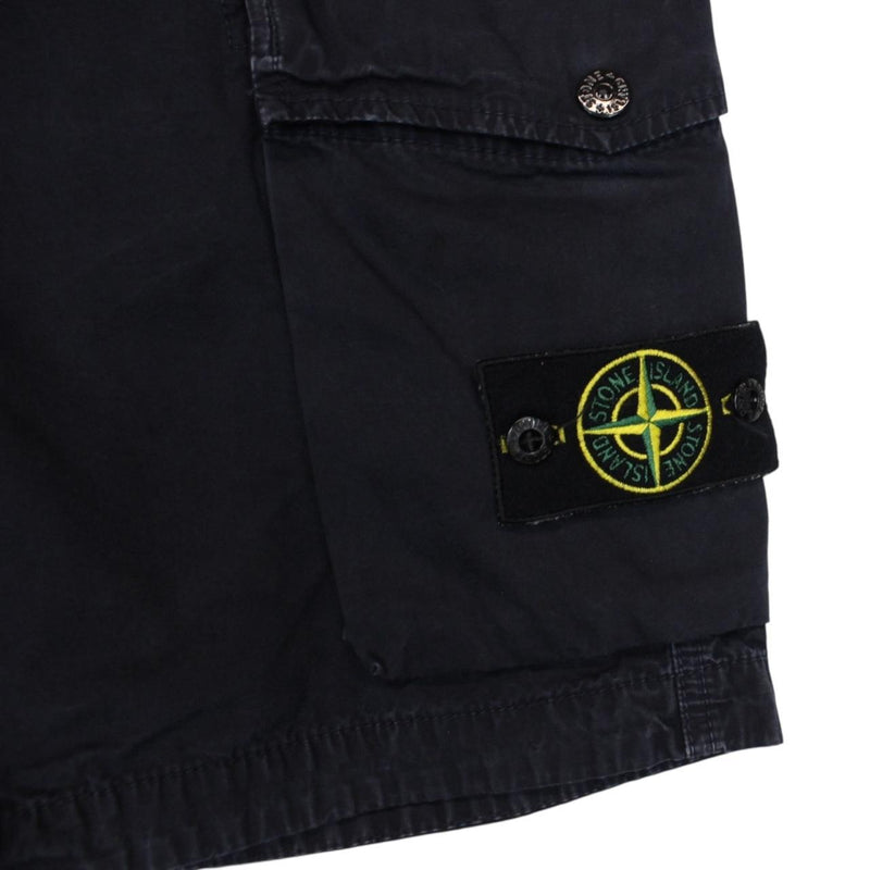 Stone Island SS 2021 Navy Blue Bermuda Cotton Cargo Shorts