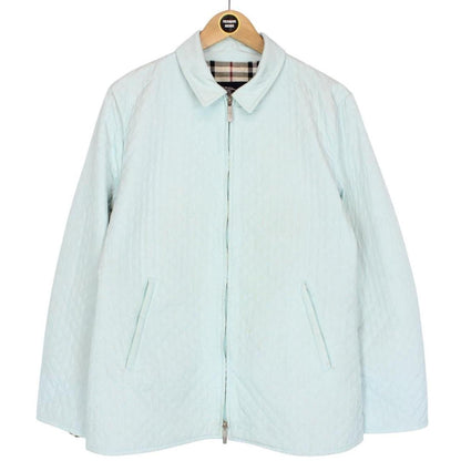 Burberry London Light Blue and Tan Nova Check Quilted Jacket