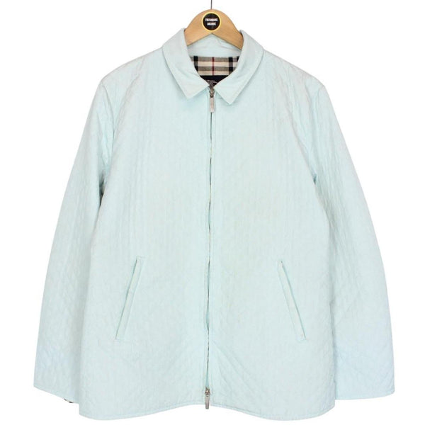 Burberry London Light Blue and Tan Nova Check Quilted Jacket