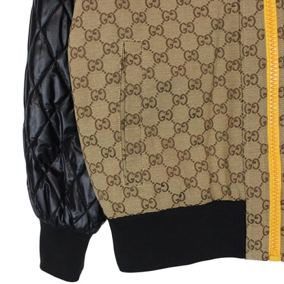 Gucci Beige and Black GG Monogram Full Zip Canvas/Nylon Jacket