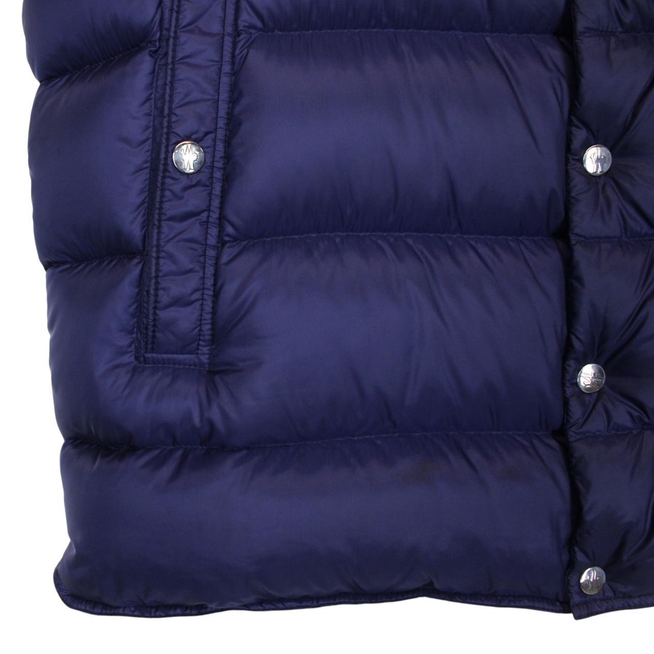 Moncler Billecart Navy Blue Full Zip Hooded Down Gilet