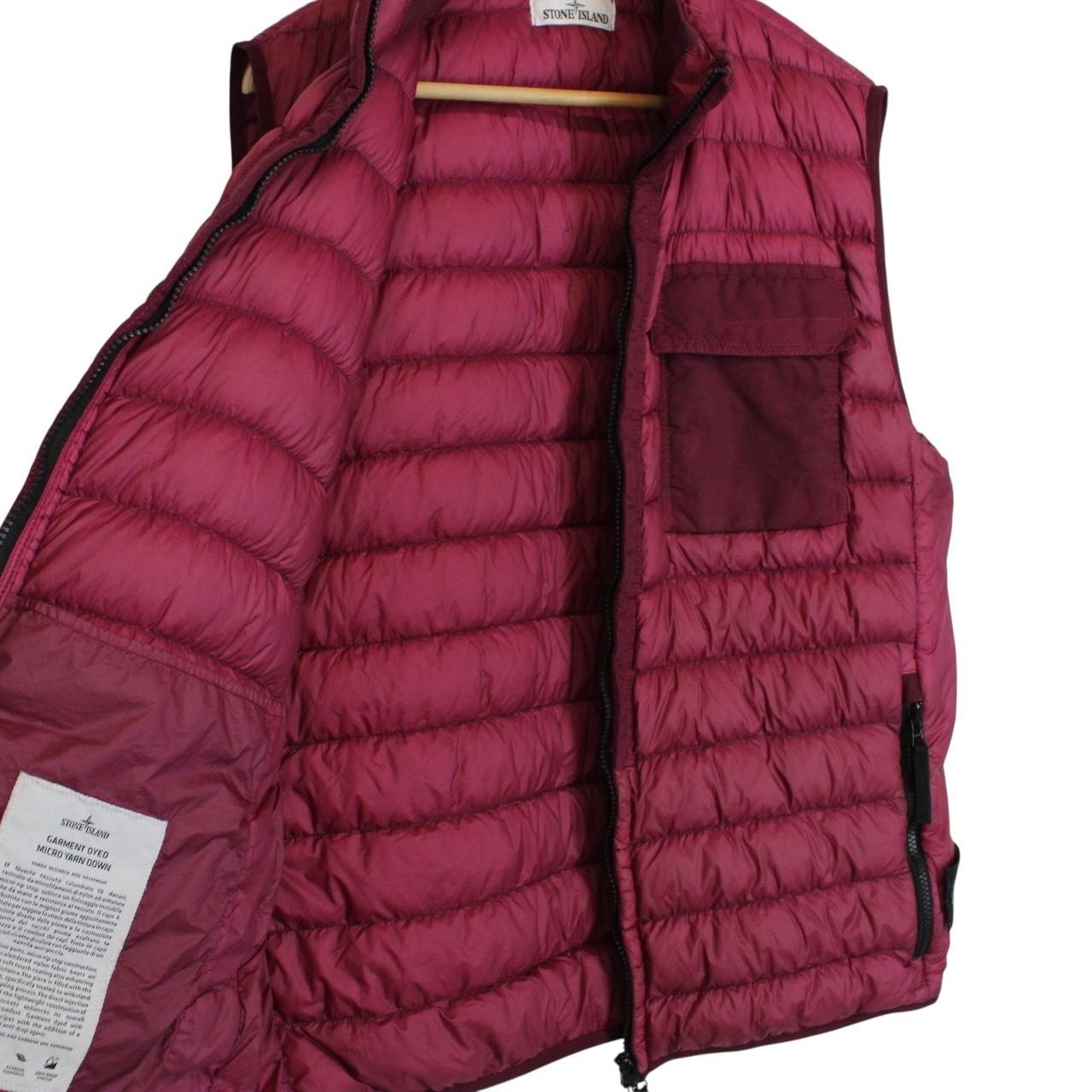 Stone Island AW 2018 Burgundy Garment Dyed Micro Yarn Down Gilet / Bodywarmer