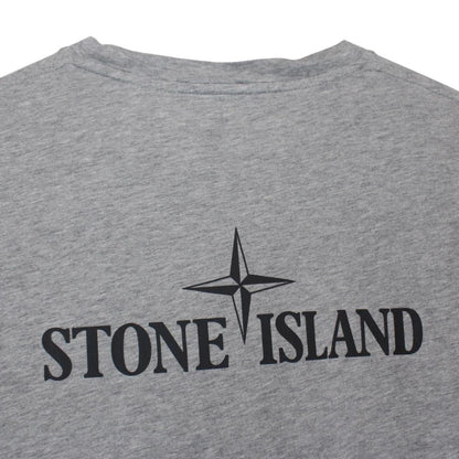 Stone Island grey short sleeve cotton t-shirt with logo patch on chest.