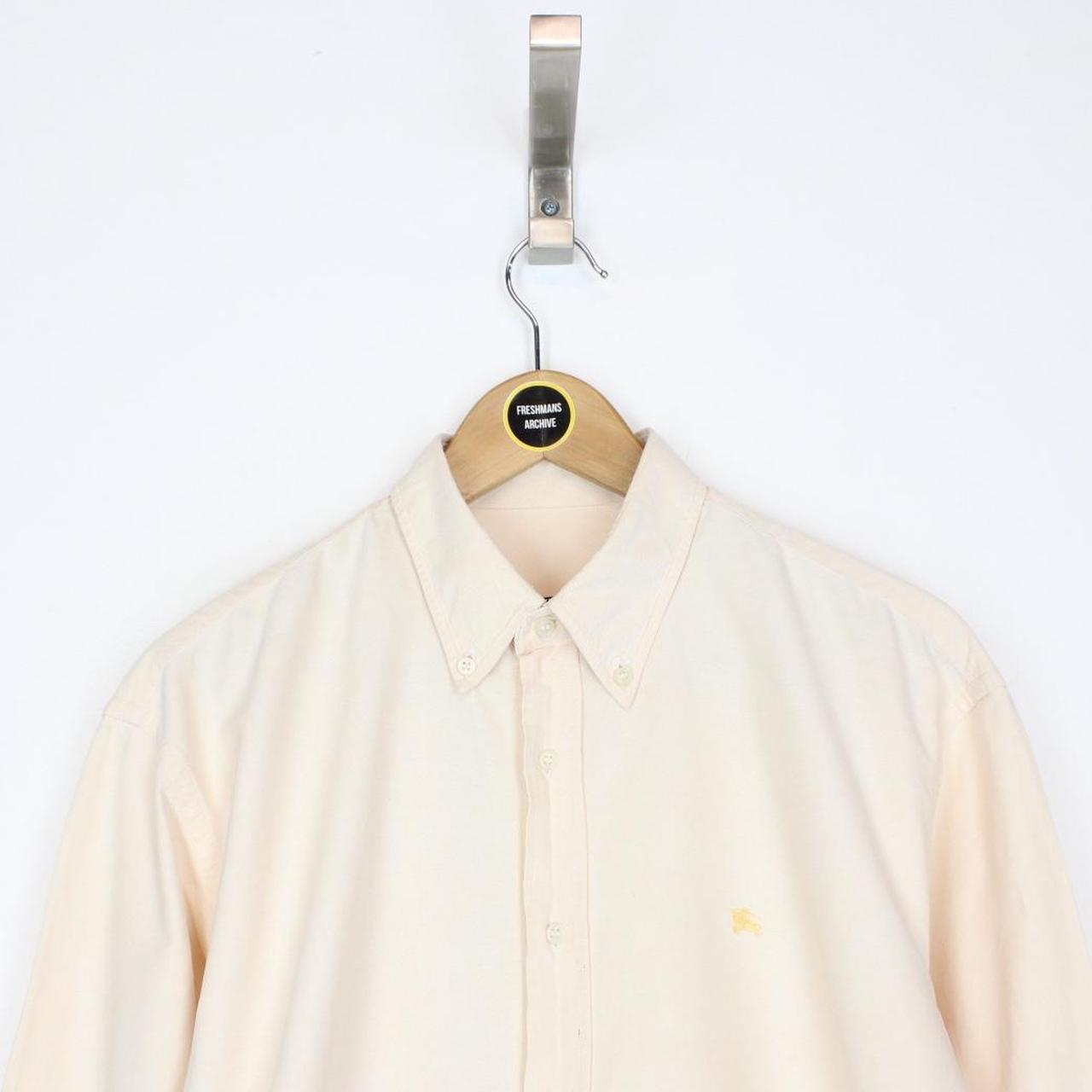 Vintage 00s Burberry London Peach Long Sleeve Cotton Shirt